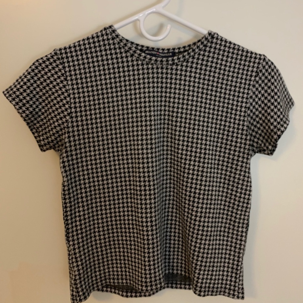 Houndstooth cropped T-shirt